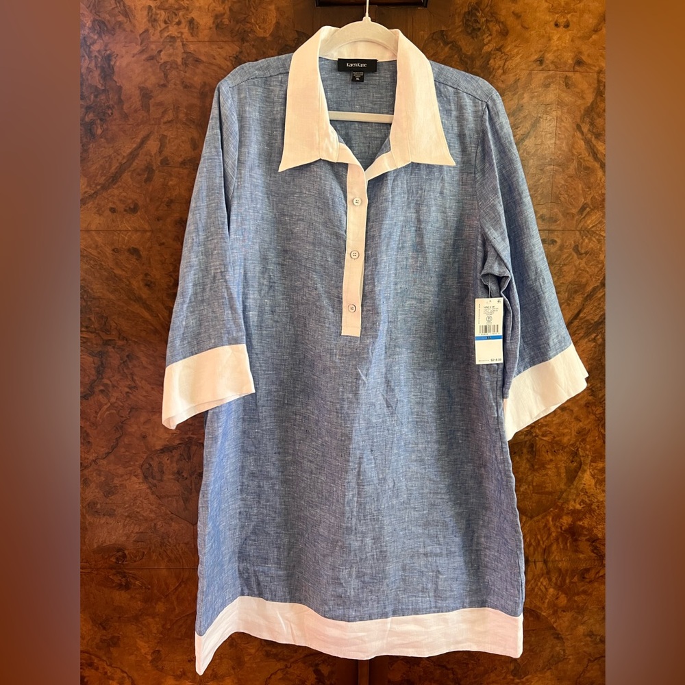 NWT Karen Kane linen Shirt Dress XL